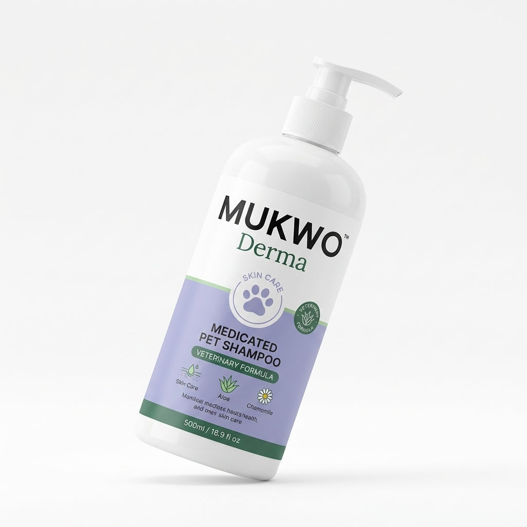 MUKWO Medicated Pet Shampoo - Soothes Itching & Flaking, 500ml
